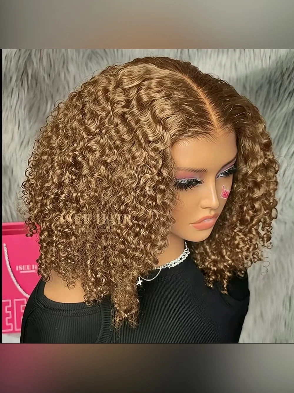 ISEE HAIR Honey Brown Kinky Curly Wig – 9x6 M-Cap Wear & Go Glueless  Wig